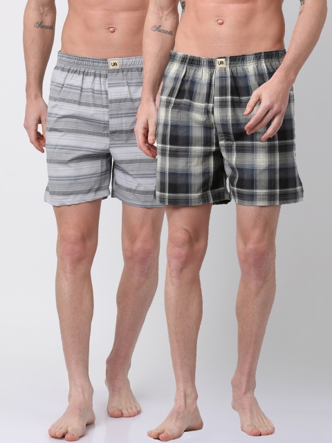 

Urban Dog Men Pack of 2 Boxers UDBX115_UDBX118, Grey