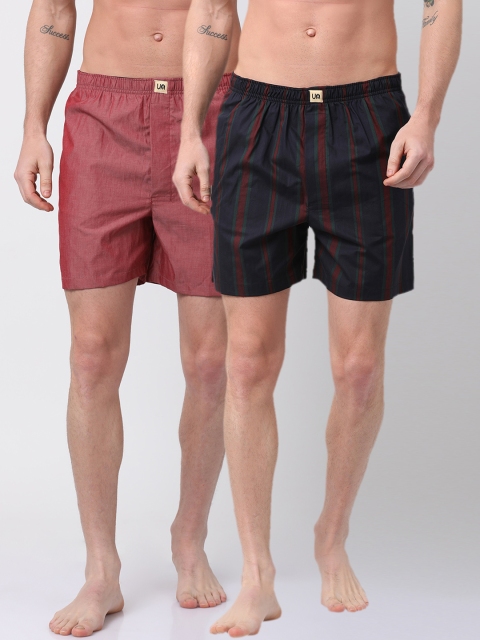 

Urban Dog Mens Pack of 2 Boxers UDBX121_UDBX129, Red