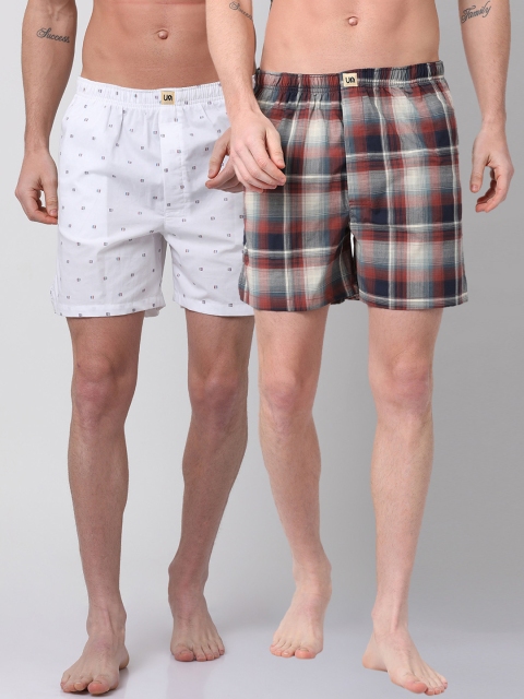 

Urban Dog Men Pack of 2 Printed Boxers UDBX122_UDBX130, White