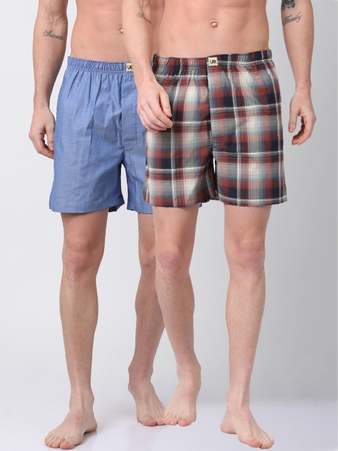 

Urban Dog Mens Pack of 2 Boxers UDBX119_UDBX130, Blue