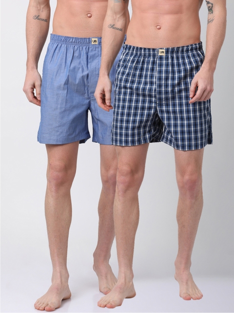 

Urban Dog Mens Pack of 2 PriDisplay Namented Boxers UDBX119_UDBX123, Blue