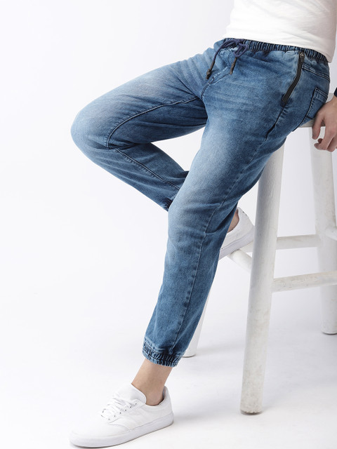 

Mast & Harbour Men Blue Slim Fit Mid-Rise Clean Look Stretchable Jogger Jeans
