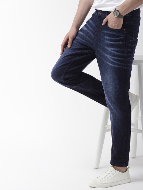 

Mast & Harbour Men Blue Carrot Regular Fit Mid-Rise Clean Look Stretchable Jeans