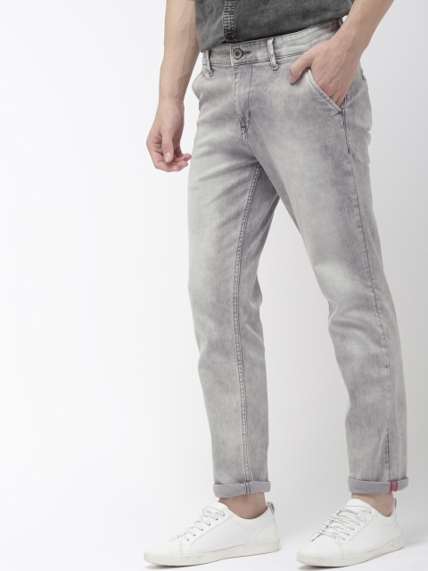 

Mast & Harbour Men Grey Slim Tapered Fit Mid-Rise Clean Look Stretchable Jeans