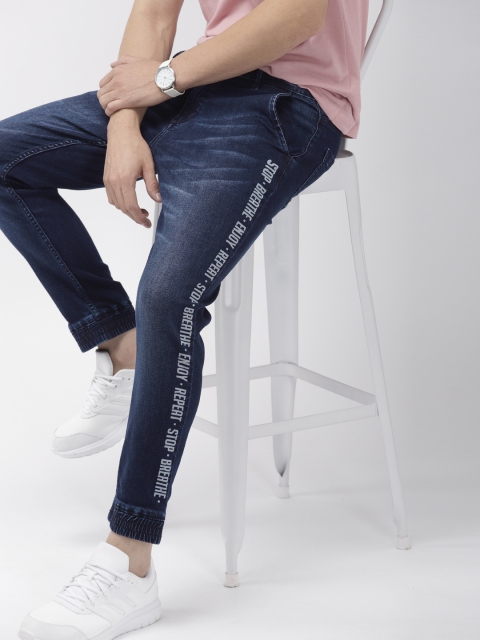

Mast & Harbour Men Blue Slim Fit Mid-Rise Clean Look Stretchable Jogger Jeans