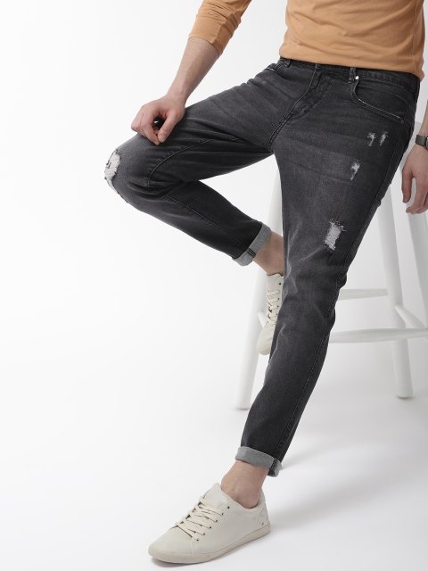 

Mast & Harbour Men Black Carrot Regular Fit Mid-Rise Mildly Distressed Stretchable Jeans