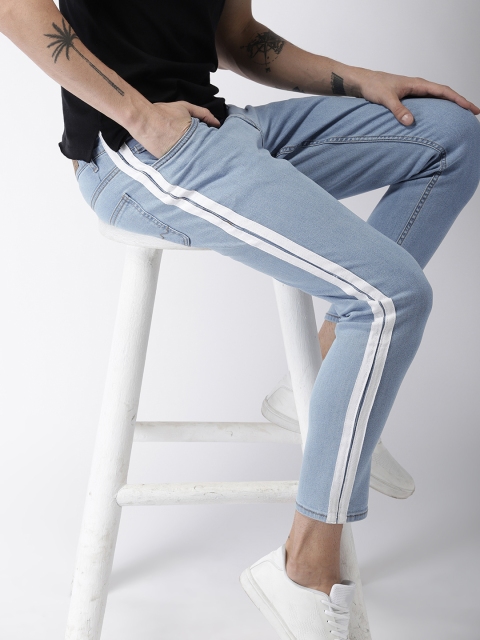 

Mast & Harbour Men Blue Carrot Fit Mid-Rise Clean Look Stretchable Jeans