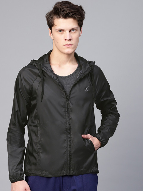 

HRX by Hrithik Roshan Men Black Solid Running Hooded Jackets