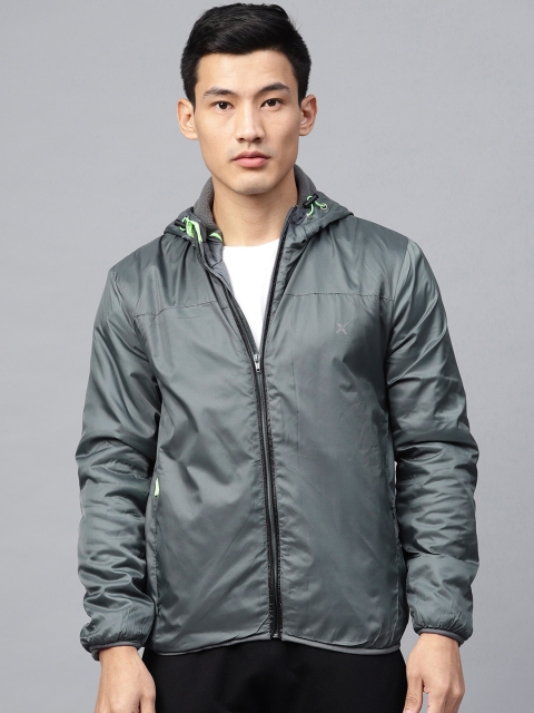 

HRX by Hrithik Roshan Men Grey Running Hooded Solid Jacket