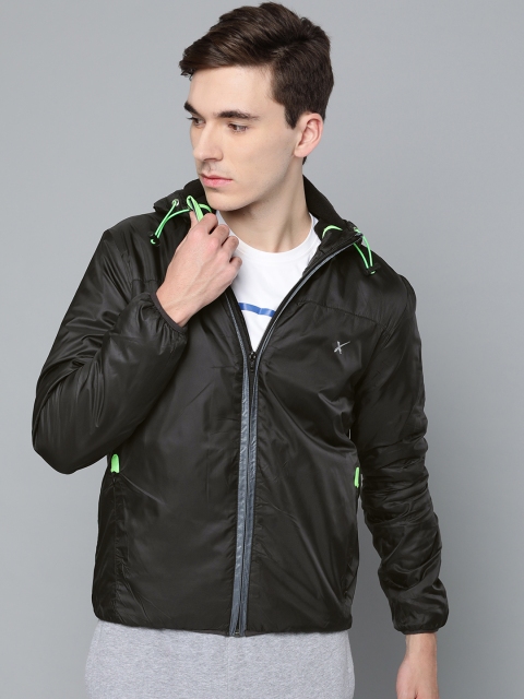 

HRX by Hrithik Roshan Black Solid Running Hooded Solid Jacket