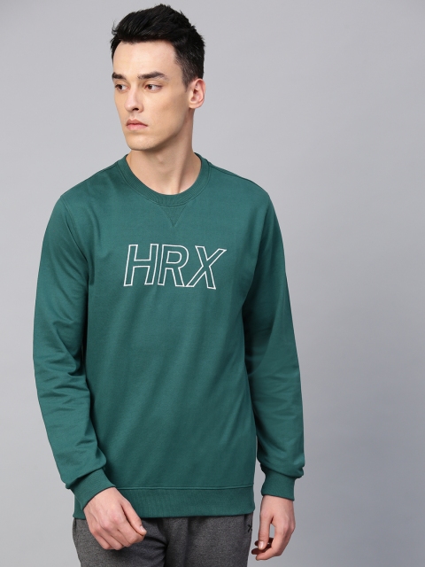 

HRX by Hrithik Roshan Men Dark Green Lifestyle Round Neck Embroidered Sweatshirt