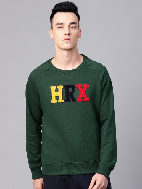 

HRX by Hrithik Roshan Men Green Lifestyle Round Neck Embroidered Sweatshirt