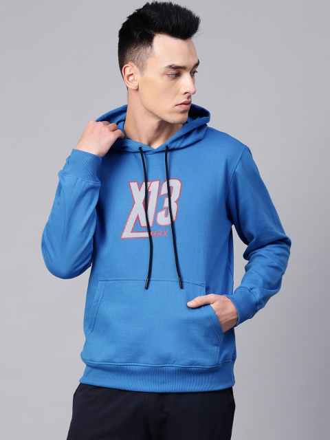 

HRX by Hrithik Roshan Men Blue Lifestyle Hooded Printed Sweatshirt