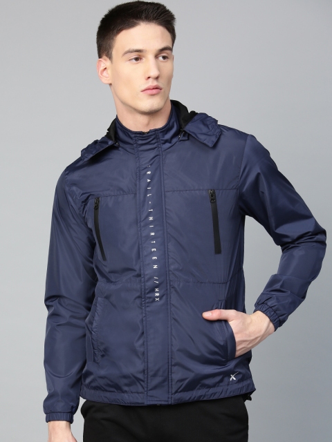 

HRX by Hrithik Roshan Men Navy Blue Solid Outdoor Hooded Sporty Jacket