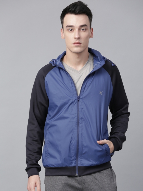 

HRX by Hrithik Roshan Men Blue Training Hooded Solid Jackets