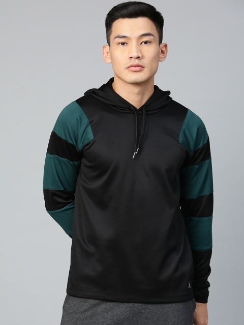 

HRX by Hrithik Roshan Men Black Solid Hooded Lifestyle Sweatshirt