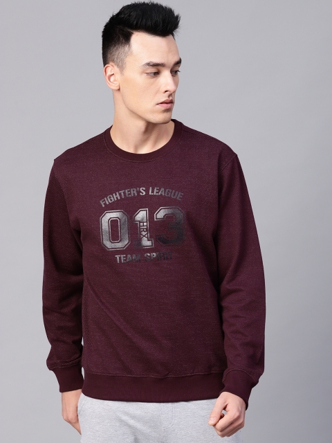 

HRX by Hrithik Roshan Men Burgundy Lifestyle Printed Sweatshirt