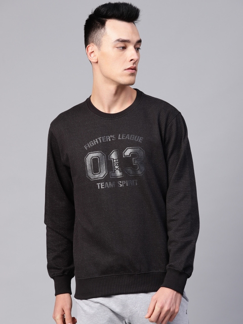 

HRX by Hrithik Roshan Men Black Lifestyle Printed Sweatshirt