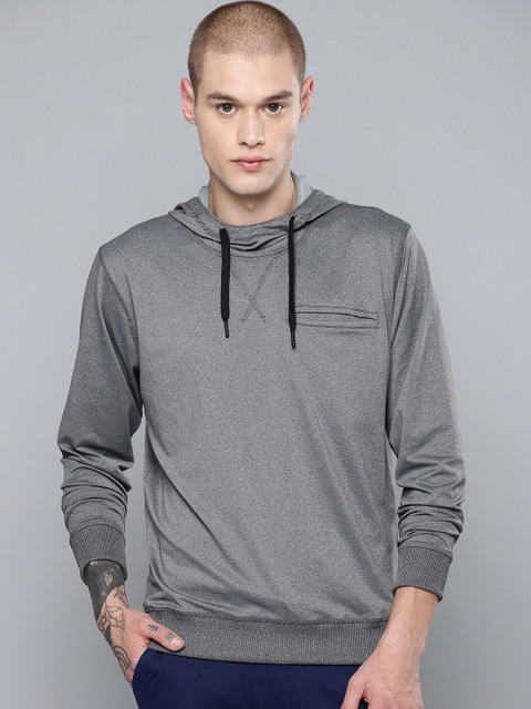 

HRX by Hrithik Roshan Men Grey Solid Hooded Rapid-Dry Training Sweatshirt