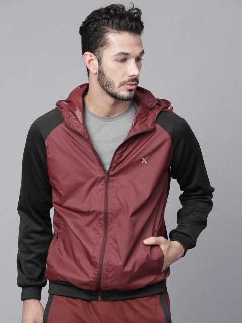 

HRX by Hrithik Roshan Men Maroon Training Hooded Solid Jackets