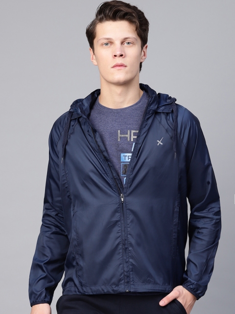 

HRX by Hrithik Roshan Men Navy Blue Solid Running Hooded Jacket