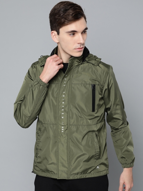 

HRX by Hrithik Roshan Men Olive Green Solid Outdoor Hooded Jacket