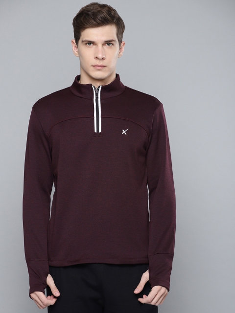 

HRX by Hrithik Roshan Men Burgundy Rapid Dry Solid Running Sweatshirt