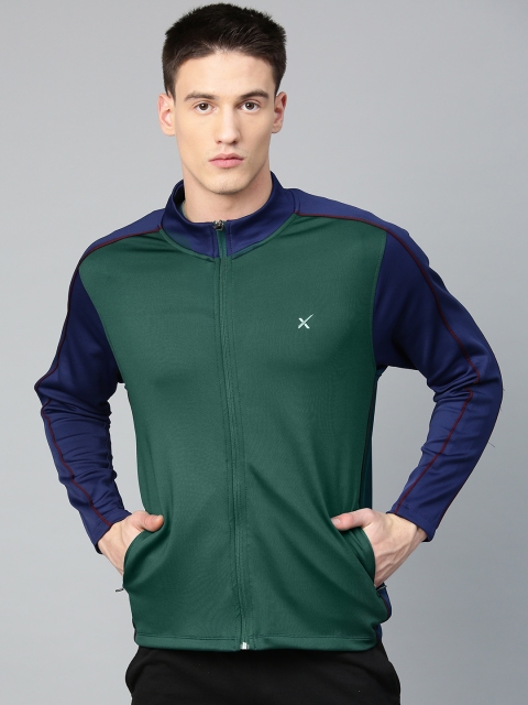 

HRX by Hrithik Roshan Men Green & Navy Blue Solid Training Sweatshirt