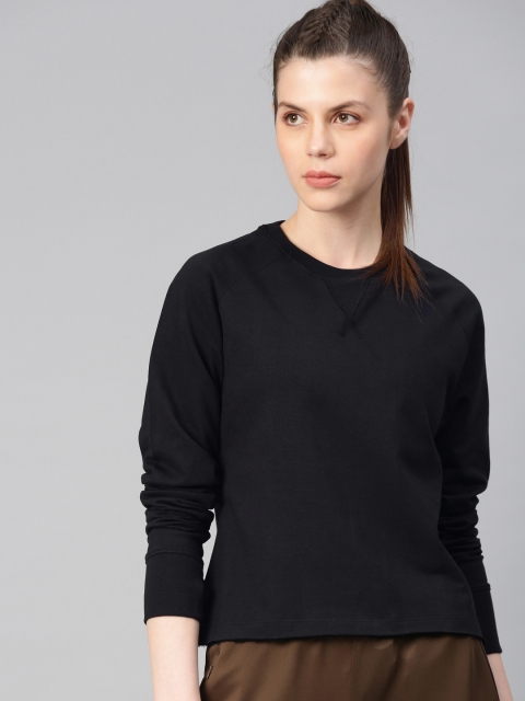 

HRX by Hrithik Roshan Women Black Solid Sweatshirt
