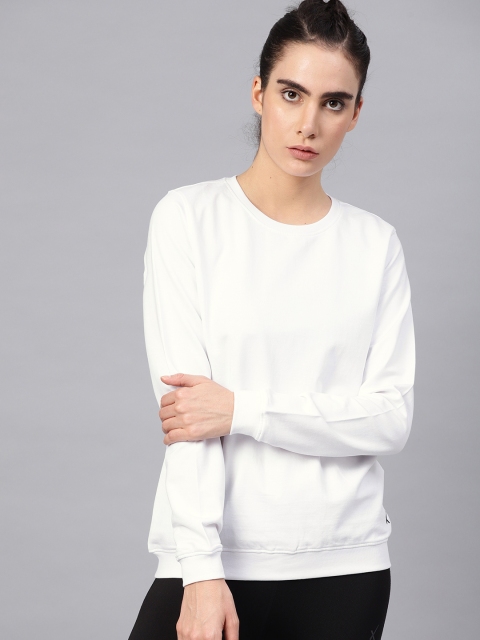 

HRX by Hrithik Roshan Women White Solid Sweatshirt