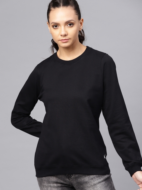 

HRX by Hrithik Roshan Women Black Solid Sweatshirt