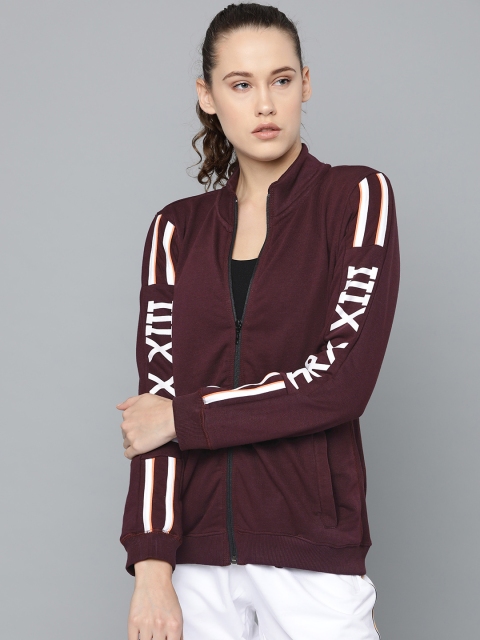 

HRX by Hrithik Roshan Women Burgundy Solid Training Sweatshirt