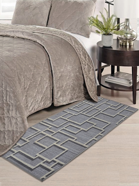 

RUGSMITH Grey Premium Geometric Pattern Runner