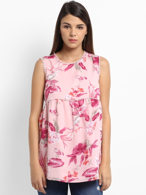 

QUIERO Women Pink Printed A-Line Top