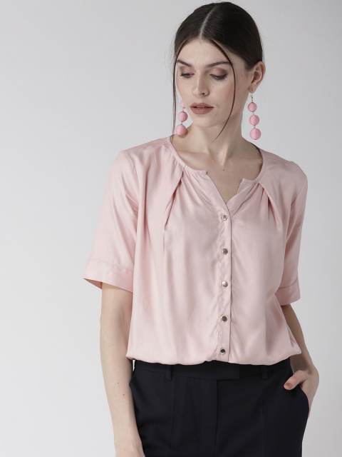 

QUIERO Women Pink Solid Shirt Style Top