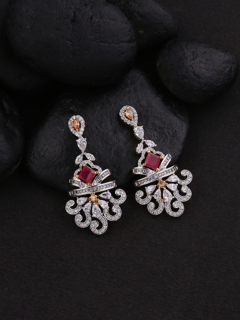 

Studio Voylla White & Pink Contemporary Handcrafted Drop Earrings