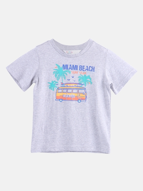 

Beebay Boys Grey Printed Round Neck T-shirt