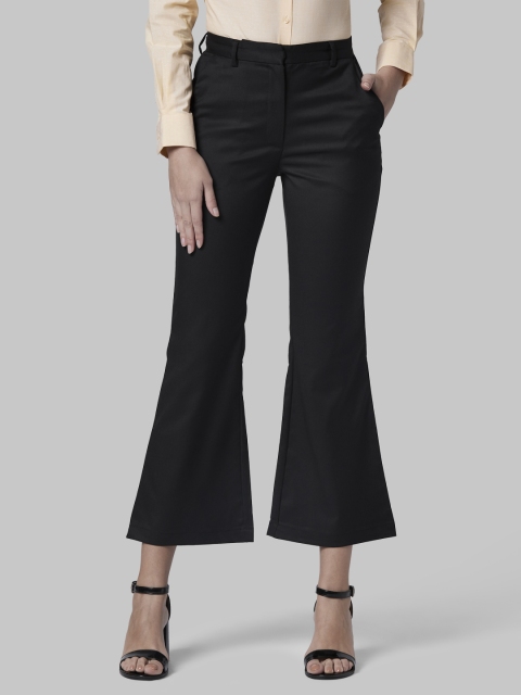 

Park Avenue Women Black Slim Fit Solid Bootcut Trousers