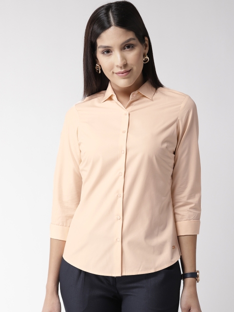

Park Avenue Women Peach-Coloured Regular Fit Solid Formal Shirt