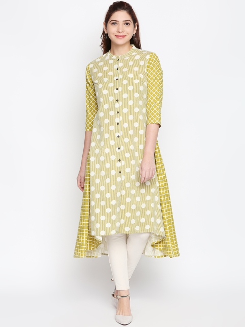 

RANGMANCH BY PANTALOONS Women Yellow Printed A-Line Kurta