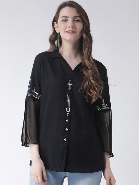 

Kira Black Embroidered Tunic