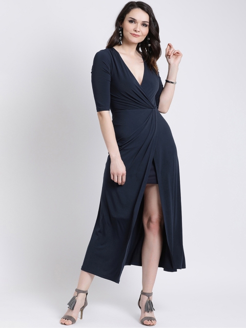 

Kazo Women Blue Solid Wrap Dress