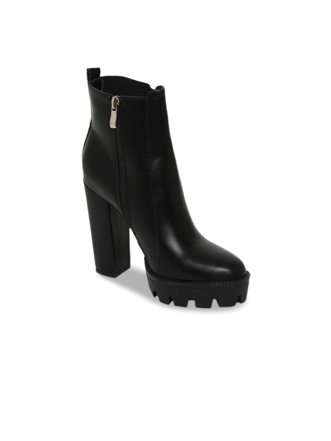 

ESTATOS Women Black Solid Heeled Boots