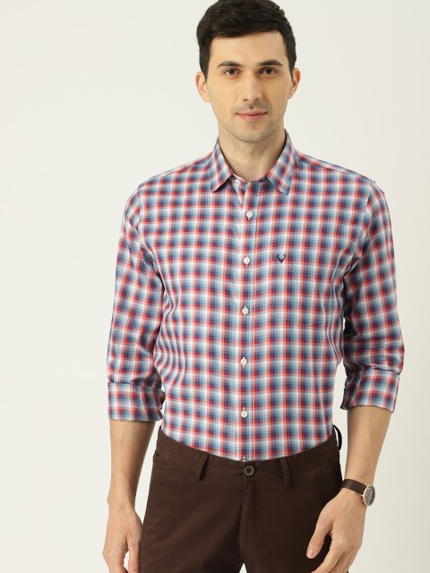 

Allen Solly Men Red & White Slim Fit Checked Smart Casual Shirt