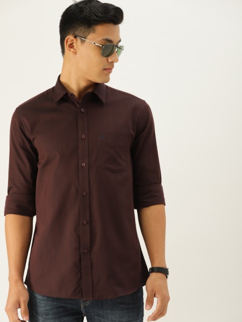 

Allen Solly Men Coffee Brown Slim Fit Solid Casual Shirt