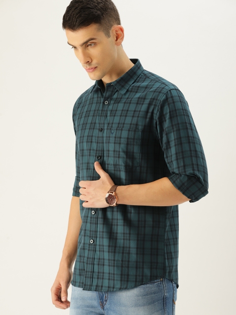

Allen Solly Men Green & Black Checked Casual Shirt