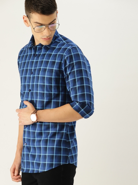 

Allen Solly Men Blue Checked Casual Shirt