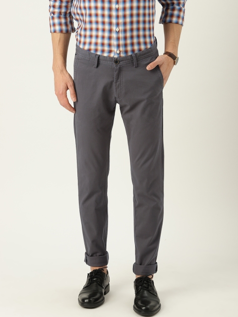 

Allen Solly Men Charcoal Grey Smart Slim Fit Solid Chinos