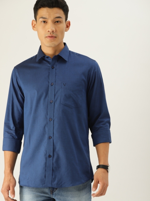 

Allen Solly Men Navy Blue Slim Fit Solid Casual Shirt