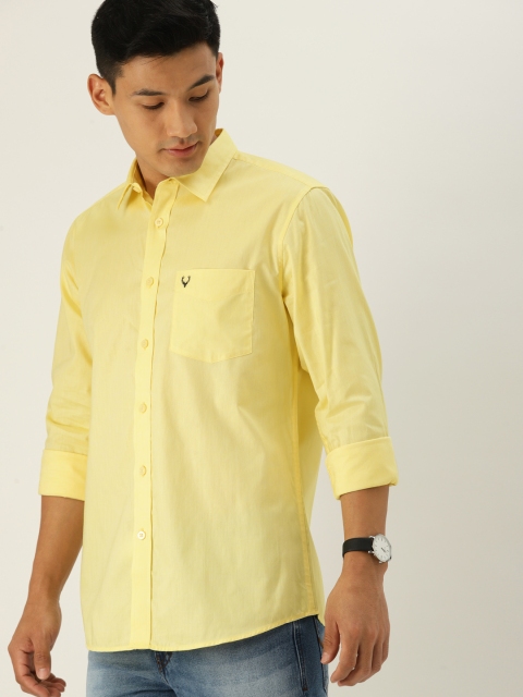 

Allen Solly Men Yellow Slim Fit Solid Casual Shirt